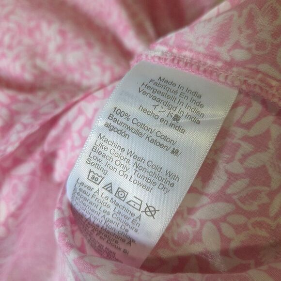 EUC LIKE NEW J CREW FLORAL PINK WHITE DAINTY V NECK COTTON TOP SIZE SMALL - Picture 13 of 15